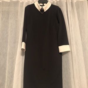 //IVANKA TRUMP THREE QUARTER SLEEVE BLACK DRESS//